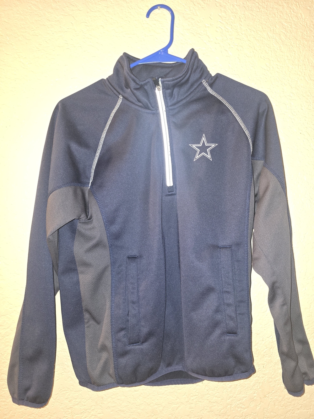 NFL Kids Navy and Gray Quarter-Zip Jacket with Star Logo